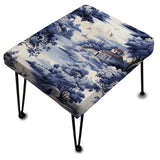 Victorian Cobalt Toile Ii Victorian Pattern - Upholstered Cottage Vanity Stool
