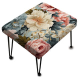 Pink And Beige Charm Victorian Pattern - Upholstered Cottage Vanity Stool