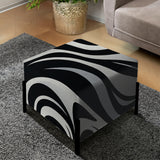Black And White Zebra Stripes - Upholstered Eclectic Modern Vanity Stool
