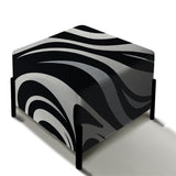 Black And White Zebra Stripes - Upholstered Eclectic Modern Vanity Stool