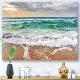 Crystal Clear Blue Foaming Waves