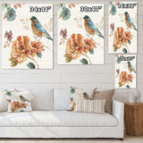 Cottage Bird on Orange Flower Twig