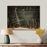 Designart Green Christmas pine tree decor - Wood Wall Art