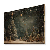 Designart Green Christmas pine tree decor - Wood Wall Art