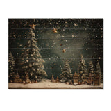 Designart Green Christmas pine tree decor - Wood Wall Art