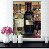 A Reflection of Wine Bottle I Food and beverage Framed Canvas