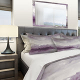Midnight at the Lake II Amethyst and Grey - Geometric Duvet Cover Set