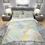 Abstract Compositions of Pastel Blue and Green - Geometric Duvet Cover Set