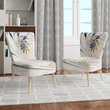 Designart 'White Stained Glass Floral' Floral Accent Chair