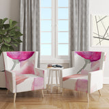 Designart 'Seamless Pattern of Pink Flowers' Floral Accent Chair