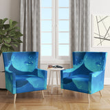 Designart 'Large Light Blue Flower and Petals' Floral Accent Chair