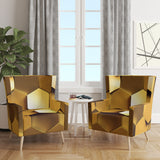 Designart 'Golden Honeycomb' Mid-Century Accent Chair