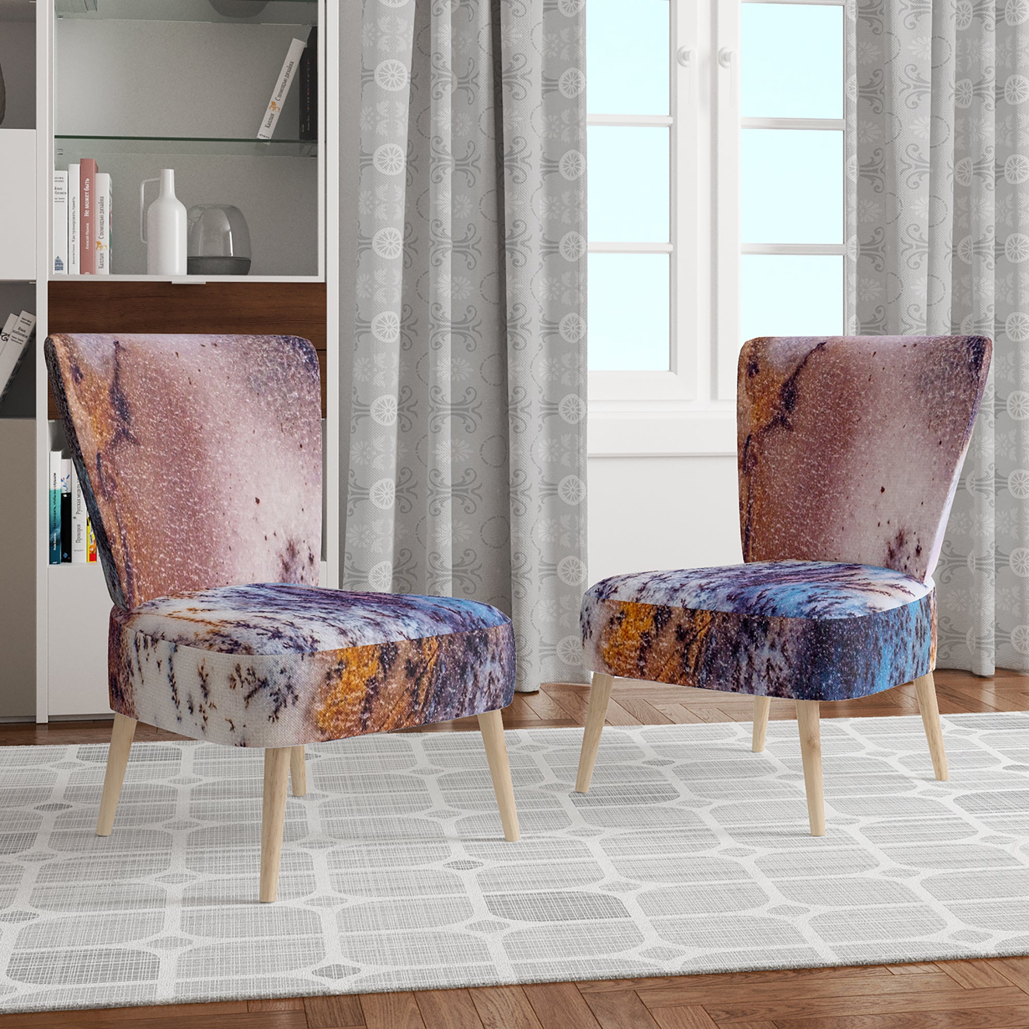 Designart 'Decorative Stone Moss Agate Close up' Tranditional Accent Chair