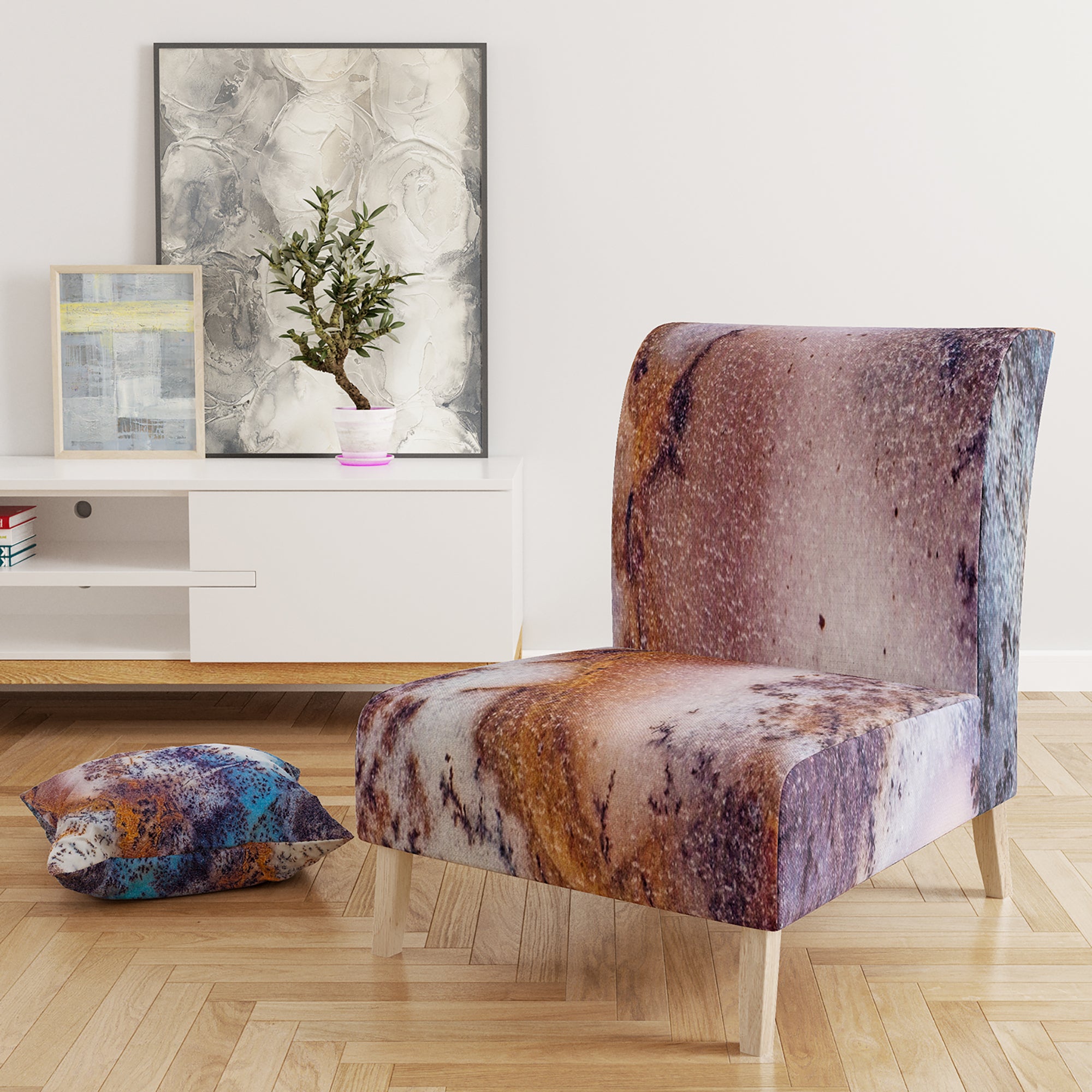 Designart 'Decorative Stone Moss Agate Close up' Tranditional Accent Chair