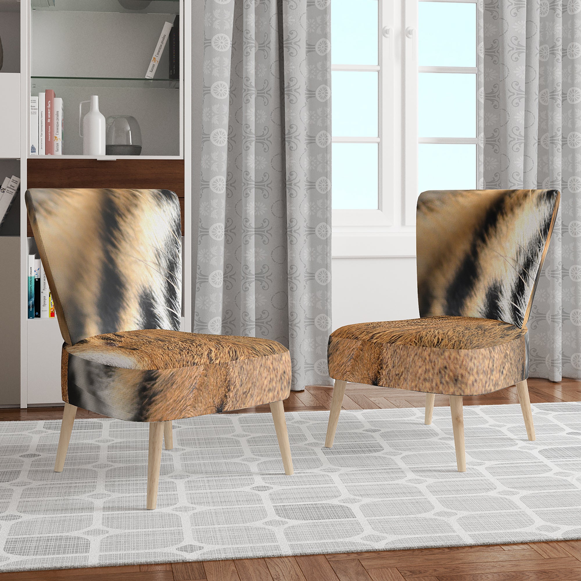 Designart 'Bengal tiger eyes' Modern Accent Chair