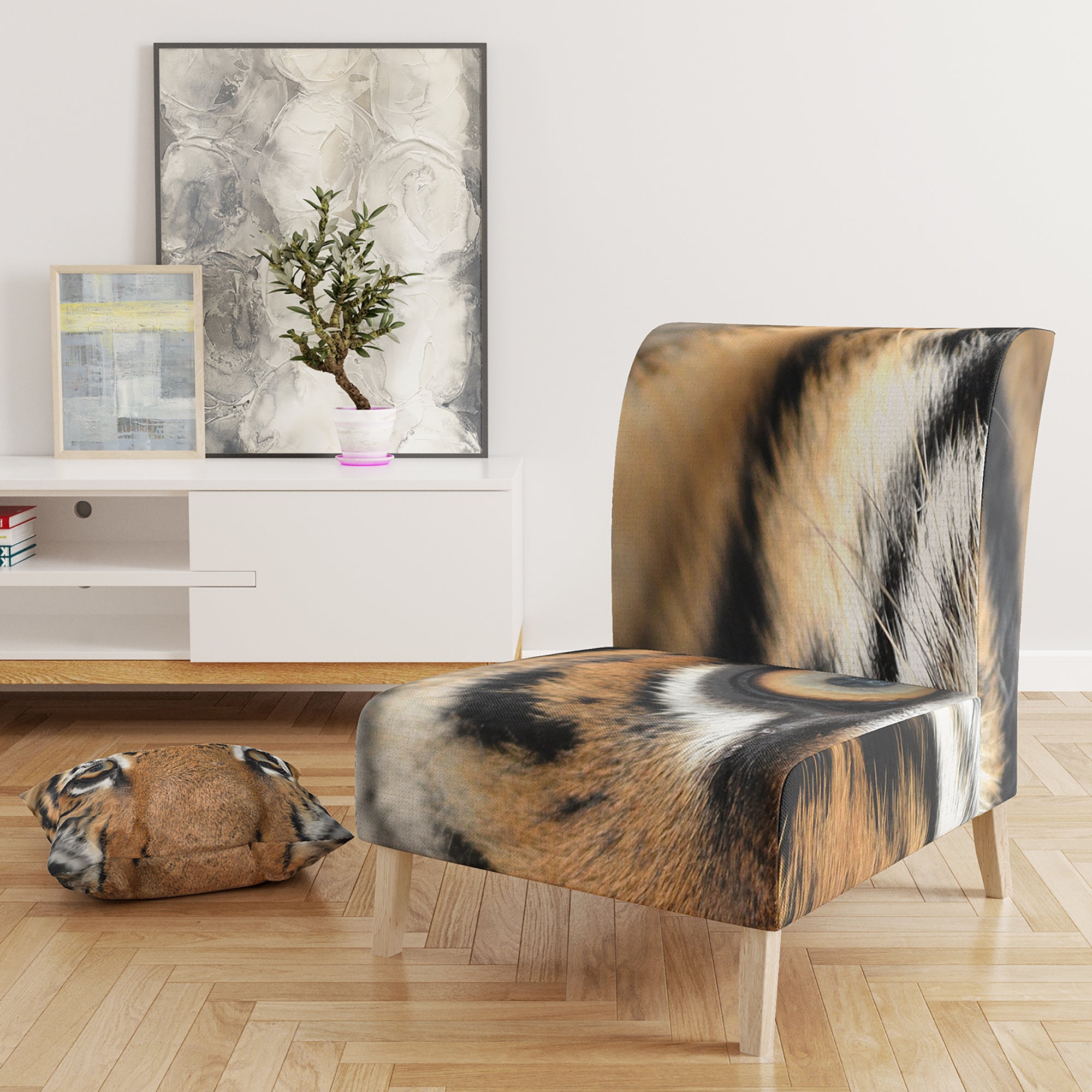 Designart 'Bengal tiger eyes' Modern Accent Chair