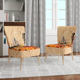 Designart 'Orange Buttlerfly in Watercolor Painting' Floral Accent Chair