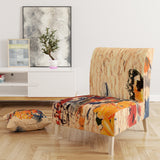 Designart 'Orange Buttlerfly in Watercolor Painting' Floral Accent Chair
