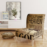 Designart 'Jesus word cloud in grunge background' ReligiousContemporary Accent Chair