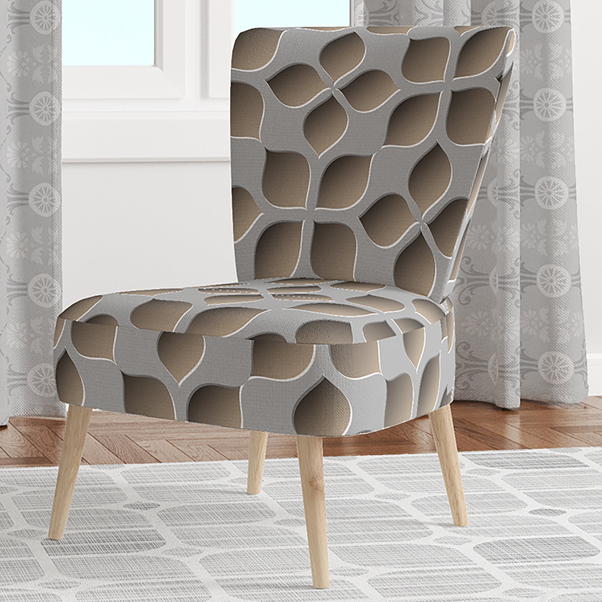 Abstract Pattern - Upholstered Scandinavian Accent Chair