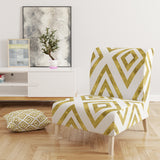 Designart 'White and Gold Pattern' Mid-Century Accent Chair
