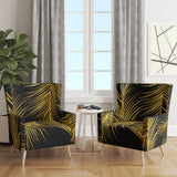 Designart 'Golden Tropical Leaves Pattern' Modern Accent Chair