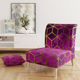 Designart 'Yellow Cubes over Pink Night Sky' Modern Accent Chair