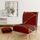 Designart 'Yellow Triangulars over Shades of Red' Modern Accent Chair