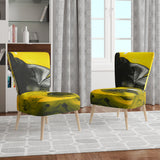 Designart 'Yellow, White and Black Marbled Acrylic' Modern Accent Chair