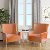 Designart 'Mineral Orange Agate' Mid-Century Accent Chair