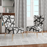 Designart 'Black and Grey Triangular 3D Texture of Mesh' Mid-Century Accent Chair