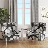 Designart 'Black and Grey Triangular 3D Texture of Mesh' Mid-Century Accent Chair