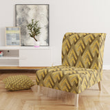 Designart 'Golden Plaid pattern' Mid-Century Accent Chair