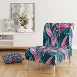 Designart 'Handdrawn Tropical Flowers' Mid-Century Accent Chair