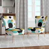 Designart 'Gold And Blue Circles' Mid-Century Accent Chair