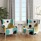 Designart 'Gold And Blue Circles' Mid-Century Accent Chair