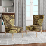Designart 'Golden Circular Pattern I' Mid-Century Accent Chair