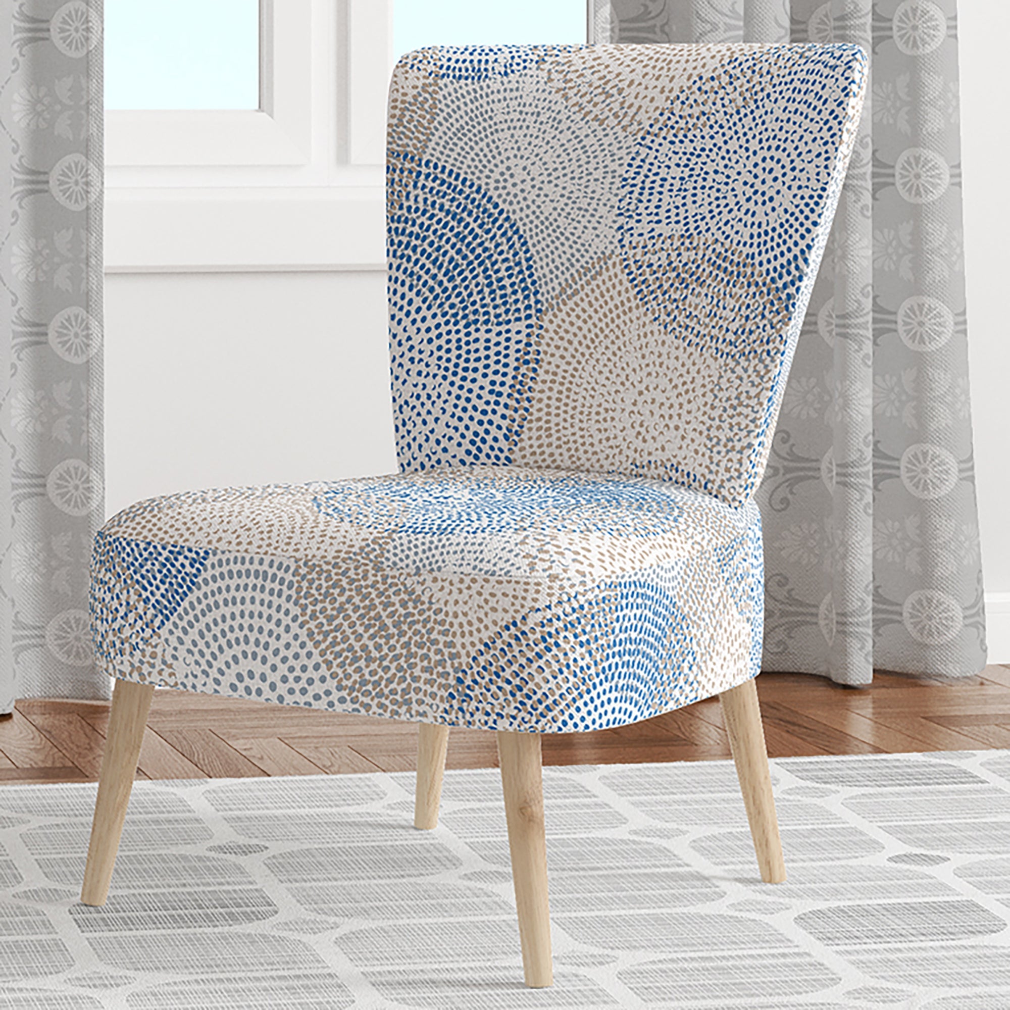 Abstract Retro Design I - Upholstered Mid-Century Accent Chair