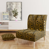 Designart 'Gold And Black Swirl I' Mid-Century Accent Chair