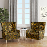 Designart 'Gold And Black Swirl I' Mid-Century Accent Chair