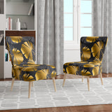 Designart 'Golden Palm Leaves III' Mid-Century Accent Chair