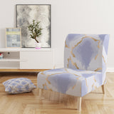 Designart 'Pastel blue and gold abstract shapes pattern' Mid-Century Accent Chair