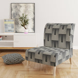 Designart 'Mimimal Black And White Design I' Mid-Century Accent Chair