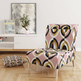 Abstract Geometric Circular Retro I - Upholstered Mid-Century Accent Chair
