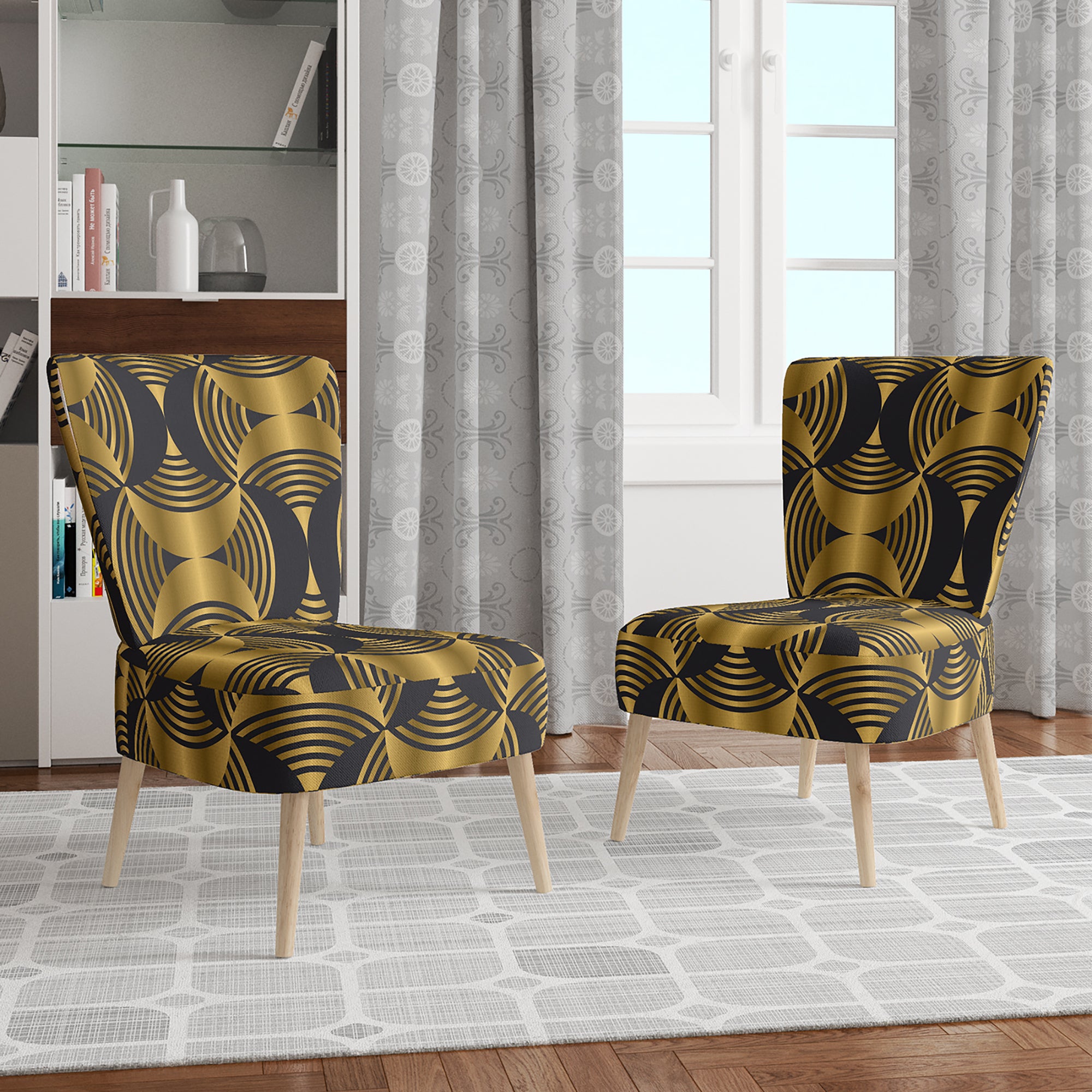 Designart 'Deco style modern pattern' Mid-Century Accent Chair