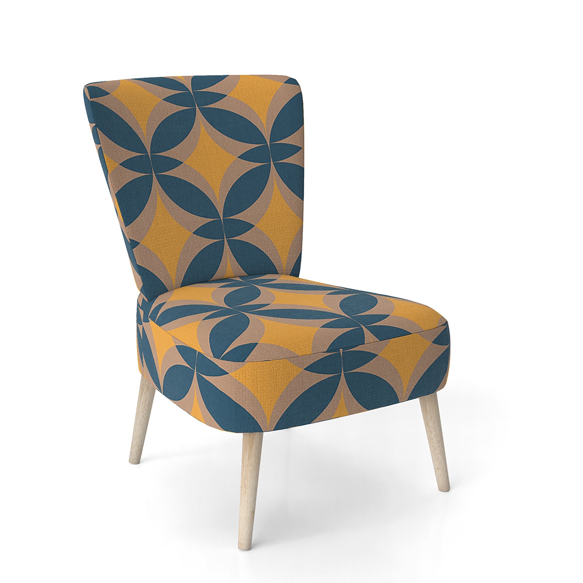 Abstract Retro Design III - Upholstered Mid-Century Accent Chair