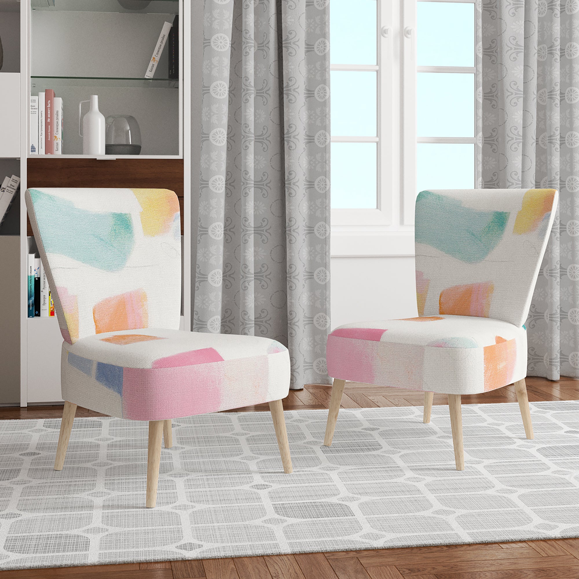 Designart 'Joy Geometric Simple' Mid-Century Accent Chair