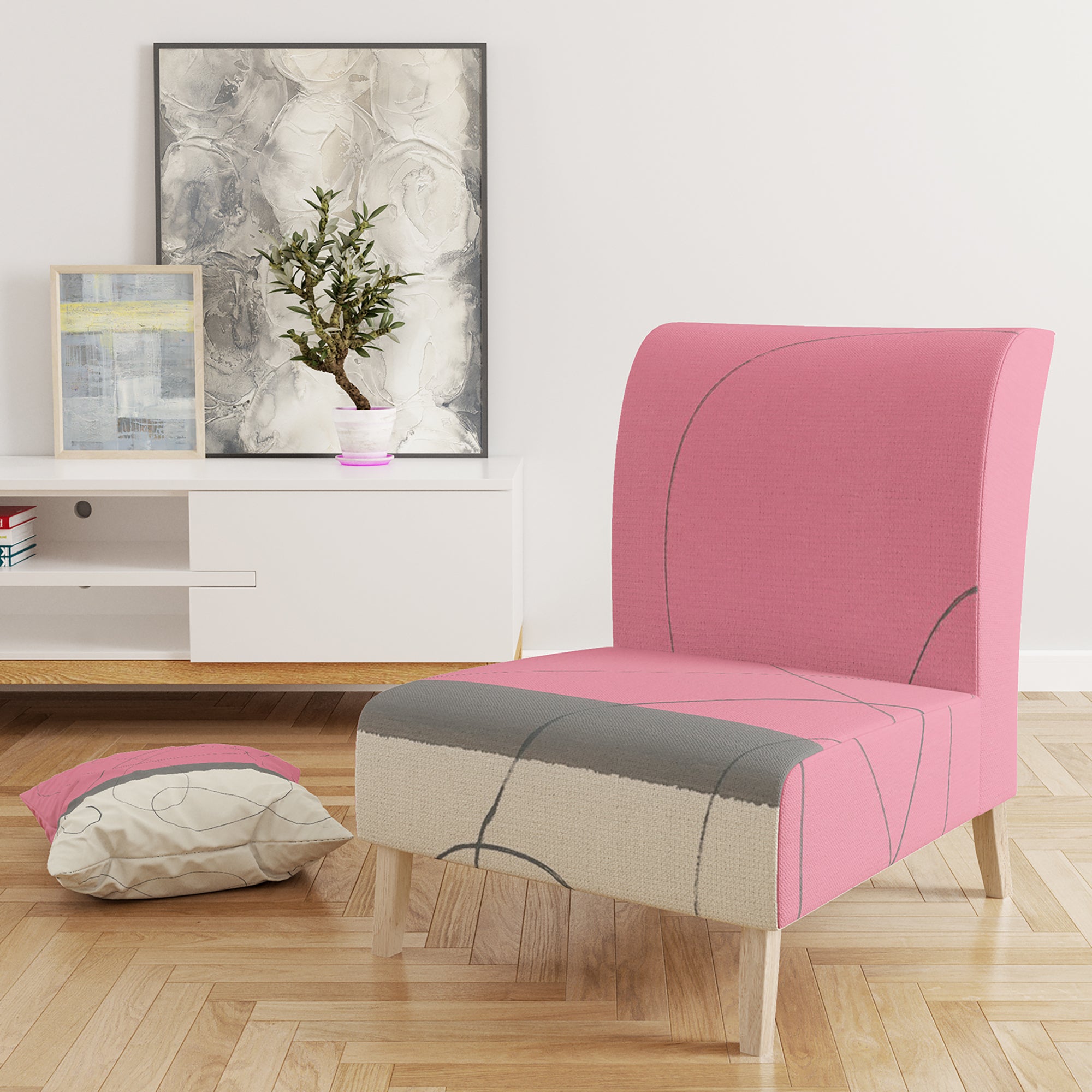 Designart 'Geometric Neapolitan II' Shabby Chic Accent Chair