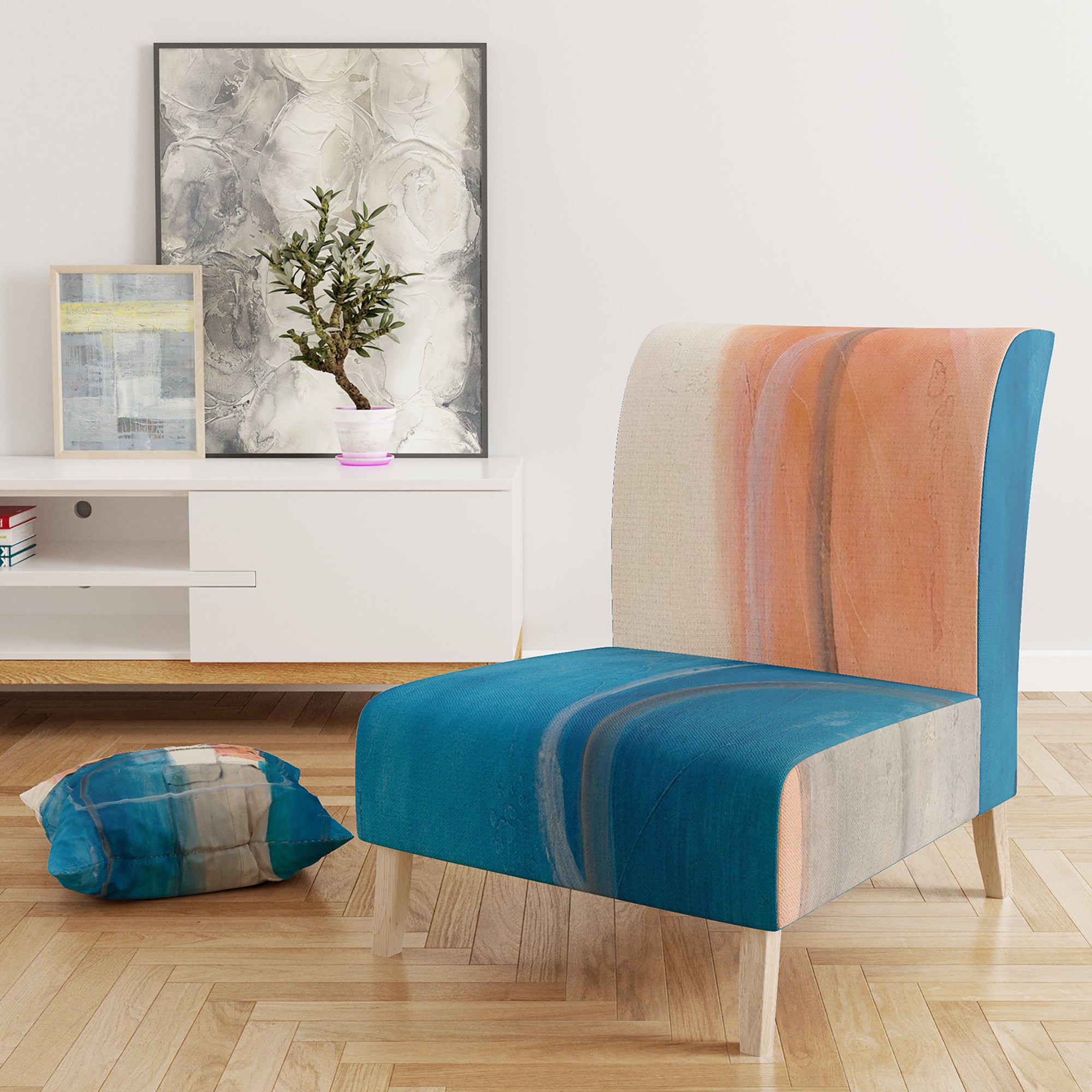 Designart 'Modern Simply Blue' Mid-Century Accent Chair