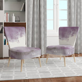 Designart 'Midnight at the Lake III Amethyst and Grey' Shabby Chic Accent Chair